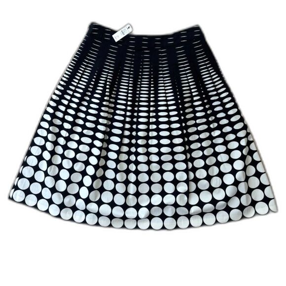 Talbots Dresses & Skirts - NWT Talbots Pleated Midi Skirt Optical Geometric Black White 4P $119